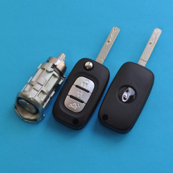 Комплект смарт ключей для автомобиля Лада Веста с кнопкой старт/стоп. 8450043515. Новый. Оригинал. Есть с логотипом и без. С платой, готов к программированию.