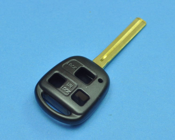 Заготовка ключа зажигания Тойота. 3 кнопки. Без кнопок, чипа и платы. Лезвие TOY48.