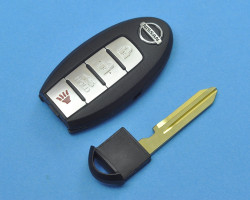 Корпус смарт ключа Ниссан (Nissan), без чипа и платы, 4 кнопки. 