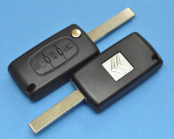 Выкидной чип ключ зажигания Ситроен С5. PCF 7941, ID 46, 434 MHz. 0536.