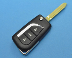Выкидной корпус ключа зажигания Тойота (Toyota), 3 кнопки. Без чипа и платы. 