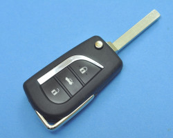 Выкидной корпус ключа зажигания Тойота (Toyota), 3 кнопки. Без платы и чипа. 