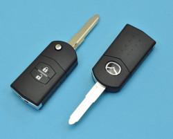 Корпус выкидного ключа зажигания Мазда (Mazda), 2 кнопки. Без чипа и платы.