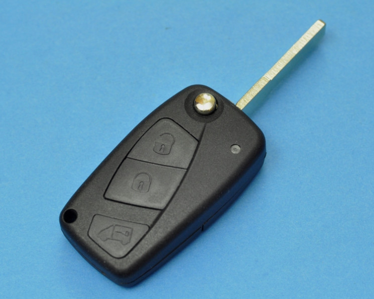 Корпус выкидного ключа зажигания Фиат (Fiat). Без чипа и платы, 3 кнопки.