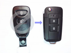 Hyundai 2 кнопки, корпус выкидного ключа (ESI)