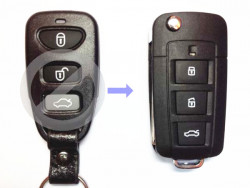 Hyundai 3 кнопки, корпус выкидного ключа (ESI)